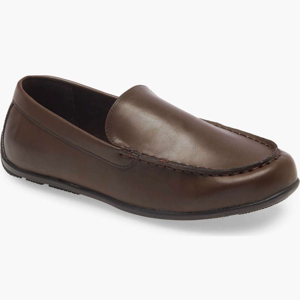 Classic Kid’s Brown Leather Slip-On Loafers
